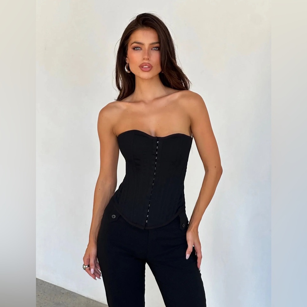 Tiger Mist Milly Corset Top Black Size S NWT